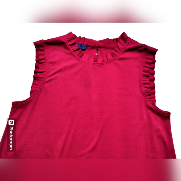 ๐ Apt.9 women's midi dress cap sleeve berry color ruffle size M - Picture 4 of 14